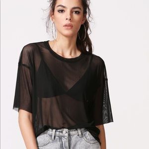 Size S, See-through Black Mesh Top